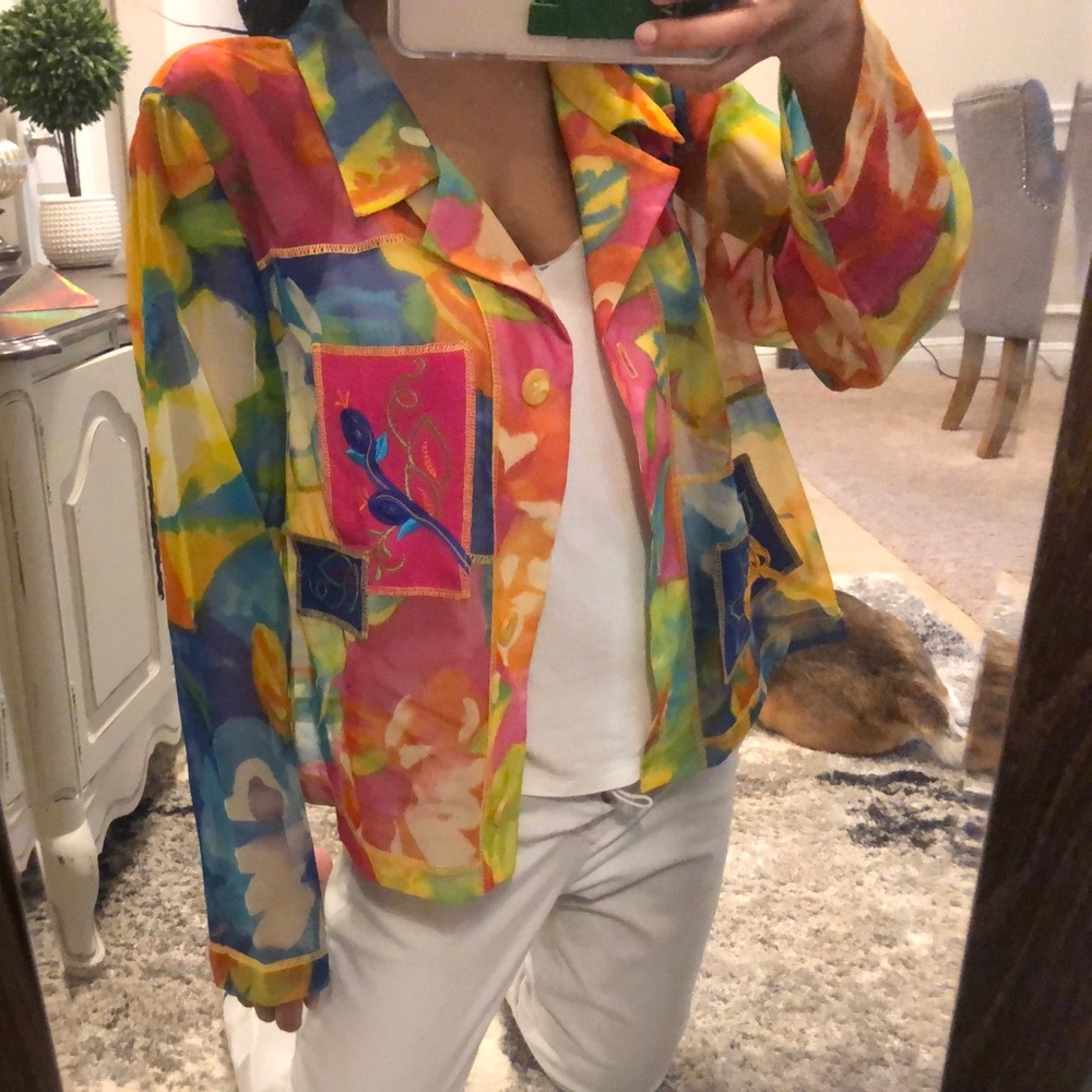 Howard wolf, colorful oversized button up.